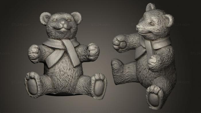 Игрушки (Медведь с шарфиком, TOYS_0010) 3D модель для ЧПУ станка
